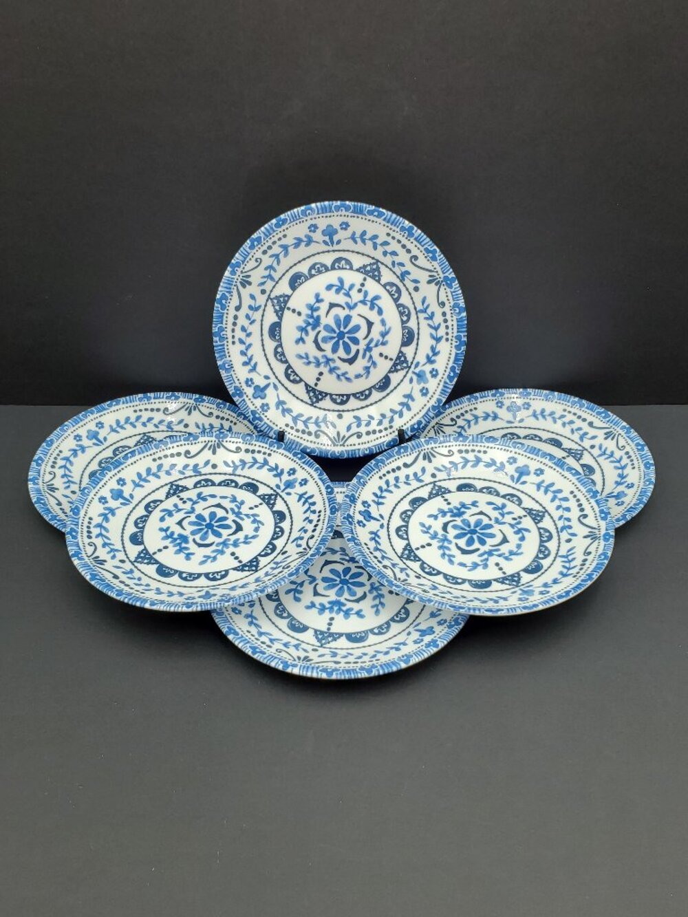 Corelle Portofino Appetizer Plates Blue Floral Dessert Bread Plates